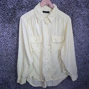 Pale Yellow Button-Front Shirt